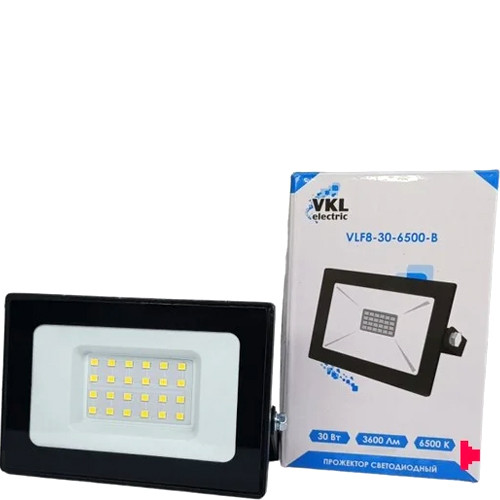Прожектор светодиодный 30W 6500К IP65 3600Лм LED черный (122*94*29) VKL (1208266)