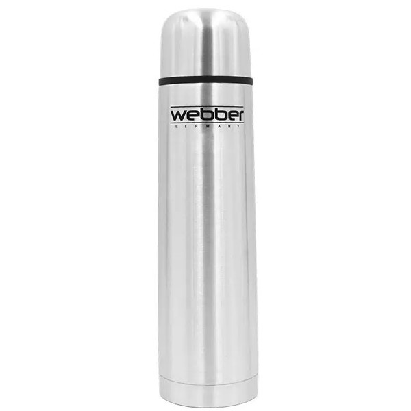 Термос нерж 0,75л узкое горло с кнопкой WEBBER SS-750P 1/24