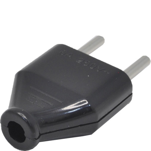 Вилка штепсельная прямая б/з 10А черная ПРОГРЕСС MINI (8101010) 1/50