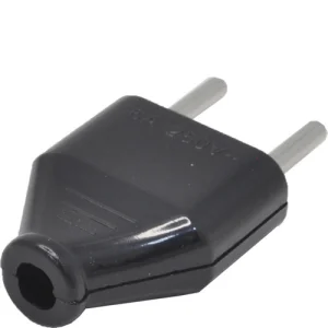 Вилка штепсельная прямая б/з 10А черная ПРОГРЕСС MINI (8101010) 1/50