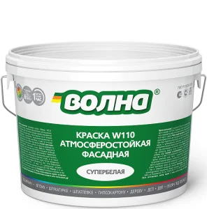 Краска акриловая фасадная супербелая 6,0кг Волна W110 Мороз Malina Chemicals