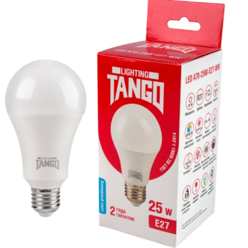 Лампа светодиодная Е27 25W холодный свет 6500К TANGO LED A70 (1016821)