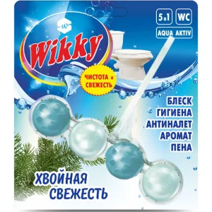 Подвесной блок для унитаза Wikky (4 шарика) Хвойная свежесть 1/72