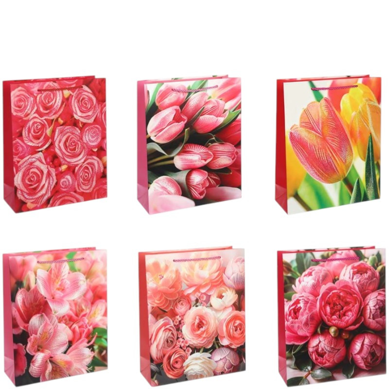 Пакет подарочный 26*32*10см Цветы LADECOR (507-479)