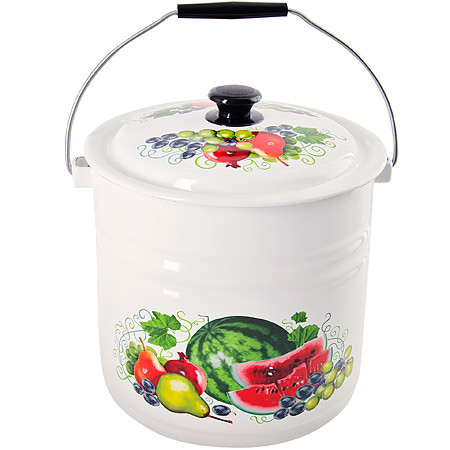 Ведро эмаль 12,0л с крышкой с рисунком 41204-242/6-У2