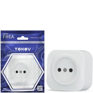 Розетка открытой установки 1-местная белая 16А TOKOV TKE-FR-R1-C01 (1685673)