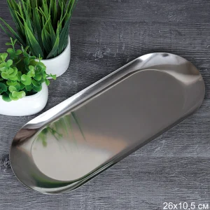 Блюдо овальное 26*10,5см металл NB-124-silver (737525) G-2946 /К/ 1/120
