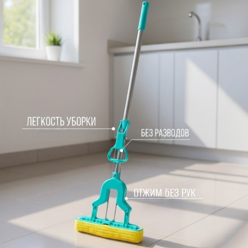 Швабра отжимная бабочка с насадкой ПВА MopP-07 (310373) 1/20