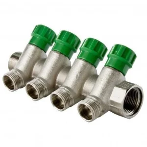 Коллектор регулир 45*3/4 г/ш-1/2ш-2 вых под конус (хром) MR135N-3/4-2 ТИМ