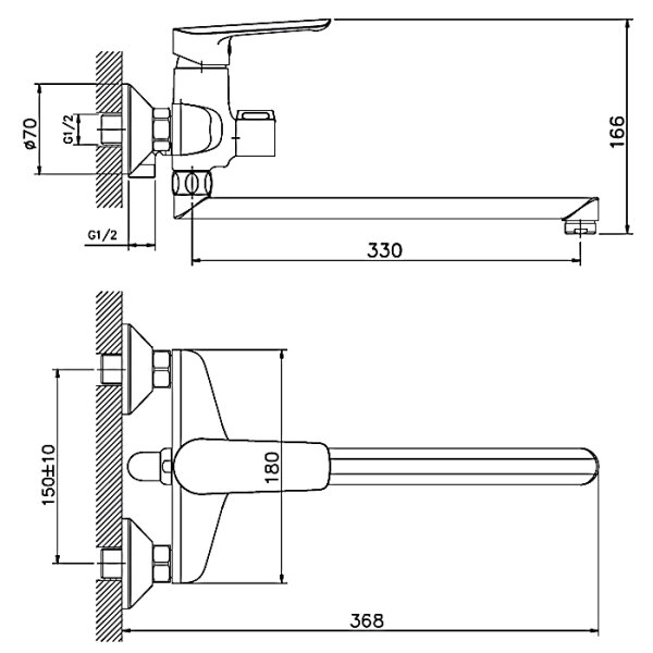 Смес. д/ванны/шар дивестор в корпусе ф35 (35F) HB22198
